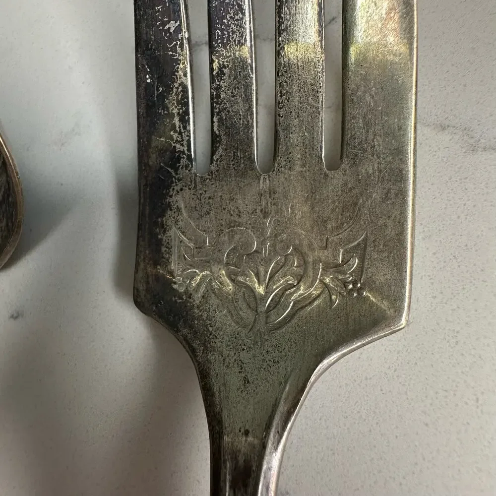 Vintage Princess Lady Doris Silverplate Meat Fork and Ladle 1929 2 Pc